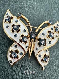 VINTAGE? TRIFARI Alfred Philippe BUTTERFLY BROOCH PIN? Jewels of India Moghul