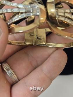 VINTAGE TRIFARI Meteor Grand Parure Gold Tone Alfred Philippe Baguettes READ