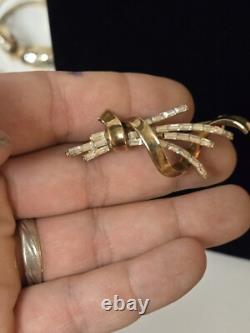 VINTAGE TRIFARI Meteor Grand Parure Gold Tone Alfred Philippe Baguettes READ