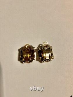 VTG 1930's Crown Trifari Alfred Philippe Faux Topaz Sterling Art Deco RARE HTF