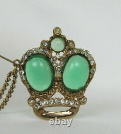 VTG 1940s 50s UNSIGNED ALFRED PHILIPPE TRIFARI DOUBLE CROWN JELLY BELLY BROOCH