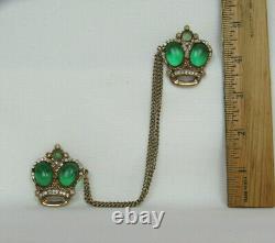 VTG 1940s 50s UNSIGNED ALFRED PHILIPPE TRIFARI DOUBLE CROWN JELLY BELLY BROOCH