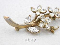 VTG 1951 TRIFARI PAT PEND Alfred Philippe Clear Rhinestone Star Flower Brooch