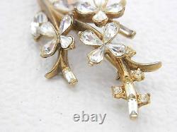 VTG 1951 TRIFARI PAT PEND Alfred Philippe Clear Rhinestone Star Flower Brooch