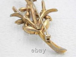 VTG 1951 TRIFARI PAT PEND Alfred Philippe Clear Rhinestone Star Flower Brooch