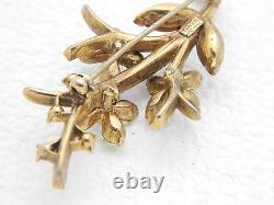 VTG 1951 TRIFARI PAT PEND Alfred Philippe Clear Rhinestone Star Flower Brooch