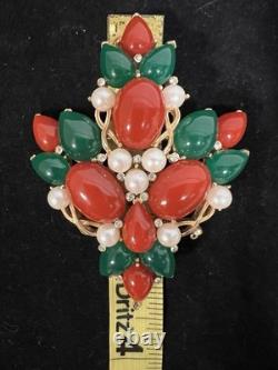 VTG 60s CROWN TRIFARI Jewels Of India Kashmir Mogul Cabochon Brooch A. Phillipe