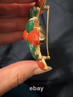 VTG 60s CROWN TRIFARI Jewels Of India Kashmir Mogul Cabochon Brooch A. Phillipe