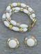 VTG Alfred Philippe CROWN TRIFARI Enamel Flowers Bracelet Clip On Earrings Set