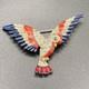 VTG Alfred Philippe Crown Trifari Red Blue Bird Brooch Patriotic Parrot AS IS