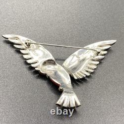 VTG Alfred Philippe Crown Trifari Red Blue Bird Brooch Patriotic Parrot AS IS