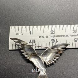 VTG Alfred Philippe Crown Trifari Red Blue Bird Brooch Patriotic Parrot AS IS