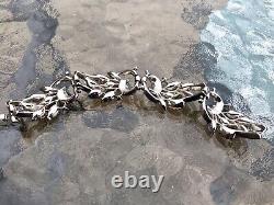 VTG Alfred Philippe Trifari Pat Pend 1930 Book Piece Pastel Rhinestone Bracelet