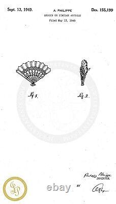 VTG CROWN TRIFARI Rare Fan Brooch Pin DEAREST Design Pat Pend Pear Rhinestone