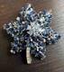 VTG Crown Trifari Alfred Philippe AB Blue Glass Rhinestone Star Flower Brooch