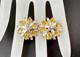 VTG Crown Trifari Alfred Philippe Diamante Navette Rhinestones Flower Earrings