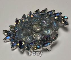 VTG Crown Trifari Alfred Philippe Etoile Lava Glass/AB Rhinestone Brooch Rare