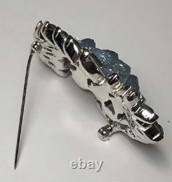 VTG Crown Trifari Alfred Philippe Etoile Lava Glass/AB Rhinestone Brooch Rare