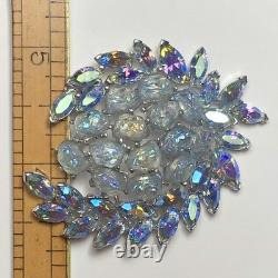 VTG Crown Trifari Alfred Philippe Etoile Lava Glass/AB Rhinestone Brooch Rare