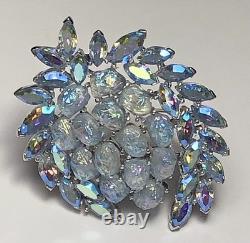 VTG Crown Trifari Alfred Philippe Etoile Lava Glass/AB Rhinestone Brooch Rare