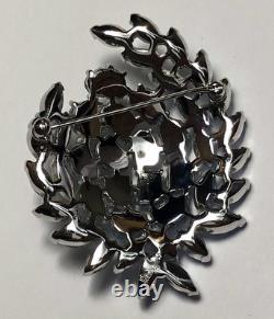 VTG Crown Trifari Alfred Philippe Etoile Lava Glass/AB Rhinestone Brooch Rare