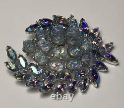 VTG Crown Trifari Alfred Philippe Etoile Lava Glass/AB Rhinestone Brooch Rare