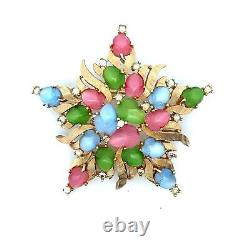 VTG Crown Trifari Alfred Philippe Pastel Fruit Salad Brooch & Clip Earrings Set