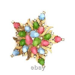 VTG Crown Trifari Alfred Philippe Pastel Fruit Salad Brooch & Clip Earrings Set