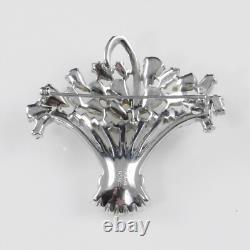 VTG Crown Trifari Rhinestone Basket Brooch 1950 Alfred Philippe Patent