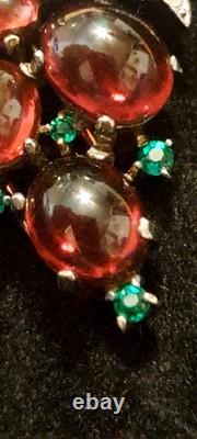 VTG RARE 1955 Sterling Trifari Alfred Philippe Grape Jelly Belly Fur Clip Brooch