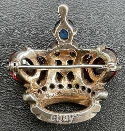 VTG STERLING SILVER 1940'S TRIFARI ALFRED PHILIPPE REGAL CROWN PIN BROOCH Lot 1