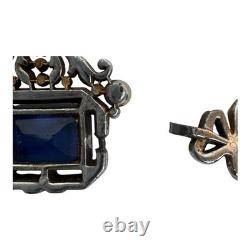 VTG Signed Crown Trifari Alfred Philippe Sapphire Glass Rhinestone Necklace READ