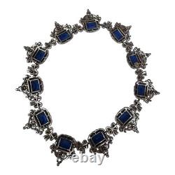 VTG Signed Crown Trifari Alfred Philippe Sapphire Glass Rhinestone Necklace READ