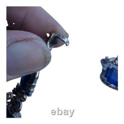 VTG Signed Crown Trifari Alfred Philippe Sapphire Glass Rhinestone Necklace READ