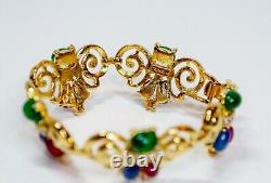VTG TRIFARI Jewels of India Mogul Multi colored Alfred Philippe revival Bracelet