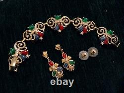 VTG TRIFARI Jewels of India Mogul Multi colored Alfred Philippe revival Bracelet