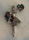 VTG Trifari 1947 Alfred Philippe Flower Seller Sterling Multi Color Brooch