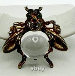 Vge Trifari Alfred Philippe Sterling Silver Small Lucite Jelly Belly Fly Pin