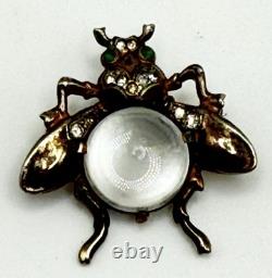 Vge Trifari Alfred Philippe Sterling Silver Small Lucite Jelly Belly Fly Pin