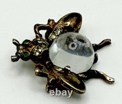 Vge Trifari Alfred Philippe Sterling Silver Small Lucite Jelly Belly Fly Pin