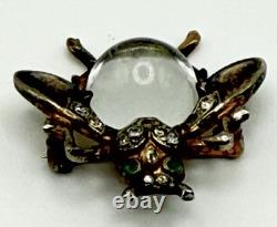Vge Trifari Alfred Philippe Sterling Silver Small Lucite Jelly Belly Fly Pin