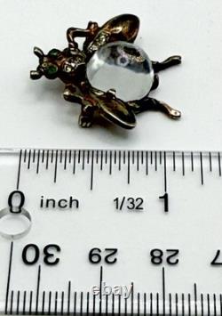 Vge Trifari Alfred Philippe Sterling Silver Small Lucite Jelly Belly Fly Pin