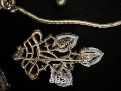 Vint. TRIFARI ALFRED PHILIPPE Halo 1953 Necklace Brooch Bracelet Earrings Set-804