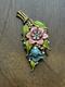 Vintage 1930's Trifari Alfred Philippe Multicolored Enamel Flower Fur Clip Rare