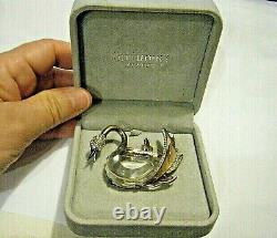 Vintage 1940 Alfred Philippe Trifari Sterling Silver Jelly Belly Lucite Swan Pin