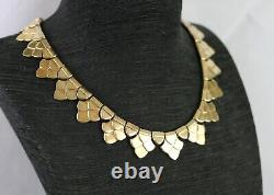 Vintage 1940'S ALFRED PHILIPPE Crown Trifari Dragon Scale Necklace Earrings Set