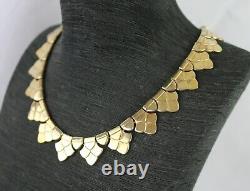 Vintage 1940'S ALFRED PHILIPPE Crown Trifari Dragon Scale Necklace Earrings Set