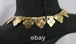 Vintage 1940'S ALFRED PHILIPPE Crown Trifari Dragon Scale Necklace Earrings Set