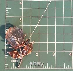 Vintage 1940 Trifari Crown Alfred Philippe Sterling Jelly Belly Rose Flower Pin