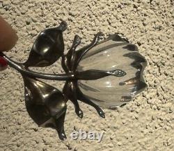 Vintage 1940 Trifari Crown Alfred Philippe Sterling Jelly Belly Rose Flower Pin